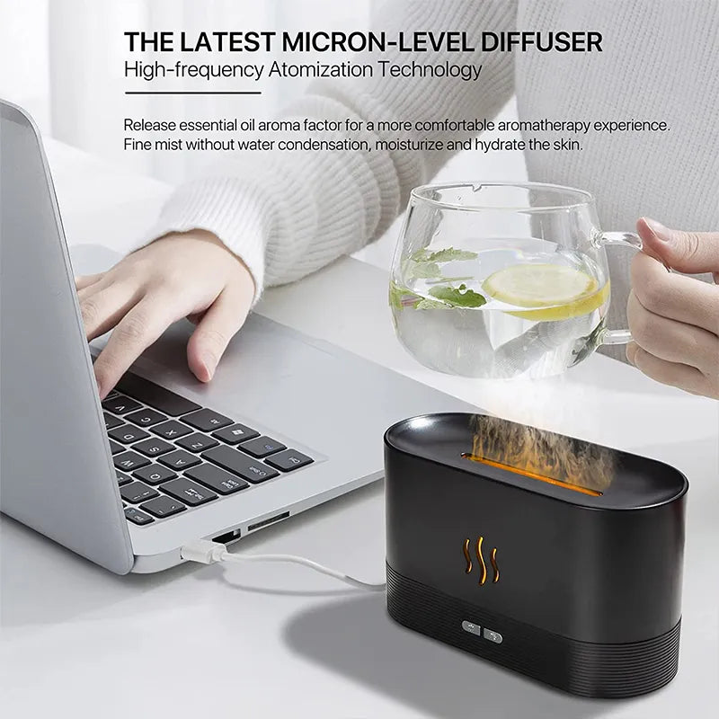 Flame Air Humidifier USB Aroma Diffuser