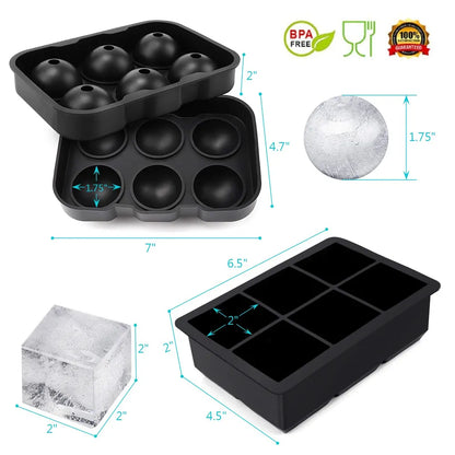 6 Grid Round Square Ice Cube Maker