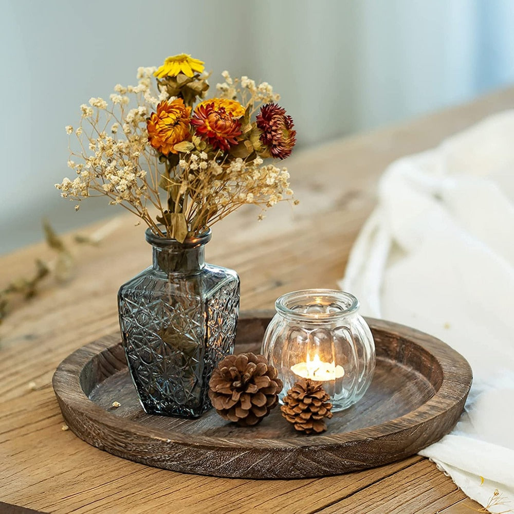 Wooden Tray Candle Holder