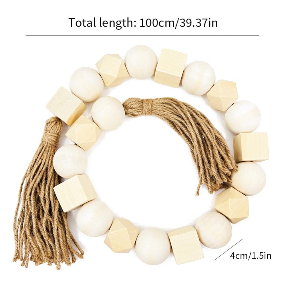 Wood Bead Garland Pendant